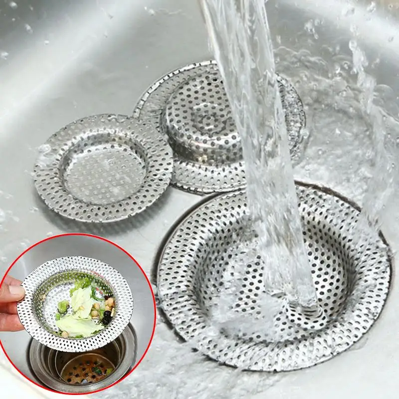 Floor Drain Cover Sink Mesh Kitchen Tool Strainer Water Sink Filter Bathroom Stainless Steel Shower Hair Remove Kitchen