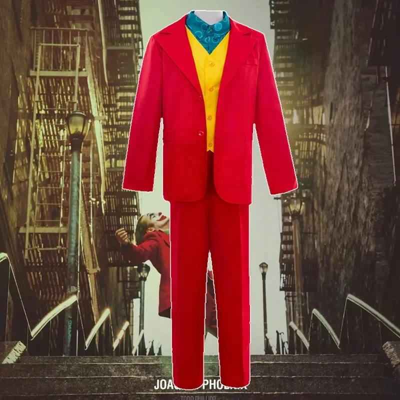 

Movie Joker Cosplay Costume Clown Suit full set Outfits Joker Business Suit Uniform for Men Halloween Party Christmas Costumes