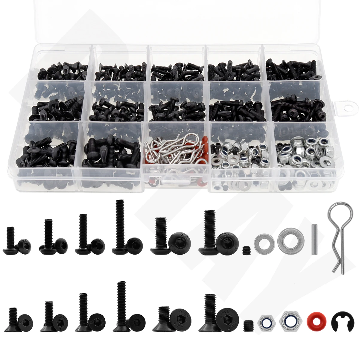 Screws Box Set 520pcs RC Screw Kit for TRX4 SCX10 90046 Axial Redcat HPI Arrma Losi 1/8 1/10 1/12 1/16 Scale RC Model Car