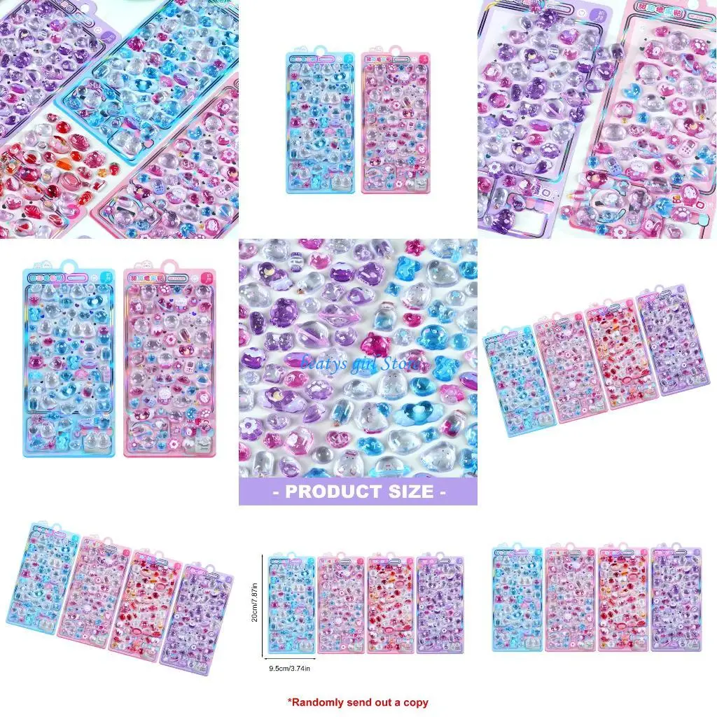 

C7AB Cartoon Animal Sticker Embossed Decorative Sticker For Kids Art Craft Notebook Water Bottle Pencil Case Laptop and Phone