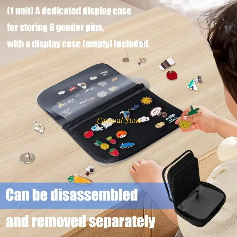 M4yf旅行に優しいバッジホルダーブック6透明ページコンパクトピンコレクターオーガナイザーイベントとコレクションに最適