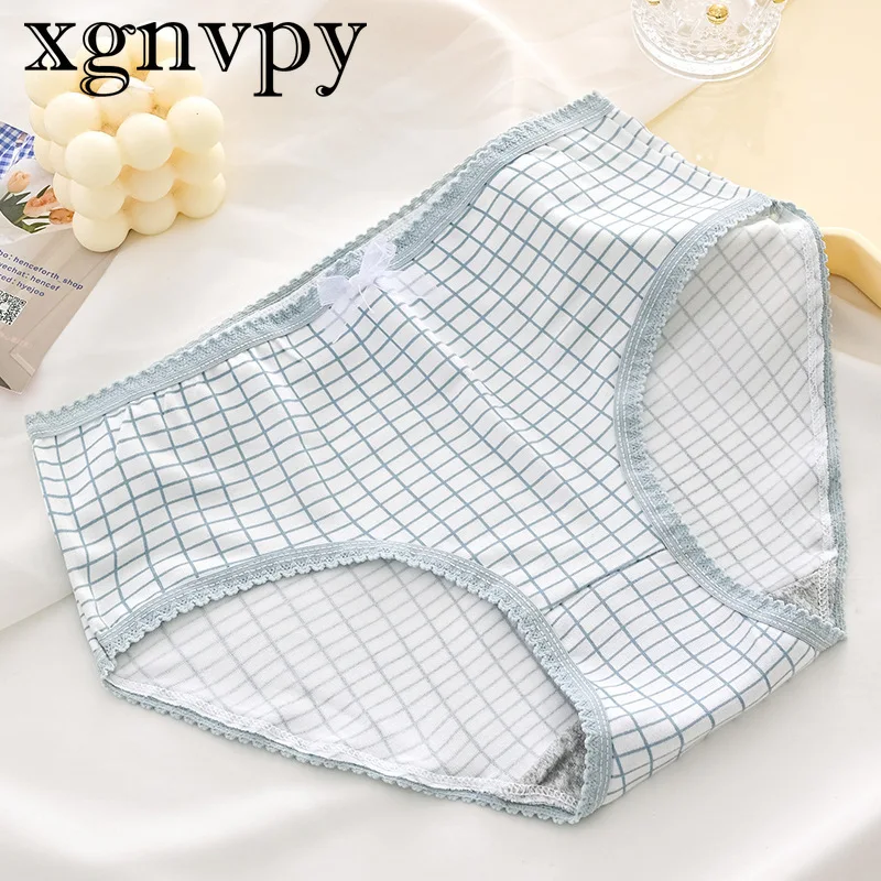 xgnvpy Milk Silk Breathable Mid-waist Underwear Female Sweet Printed Triangle Shorts Student Girl\'s Comfortable Intimate Wear