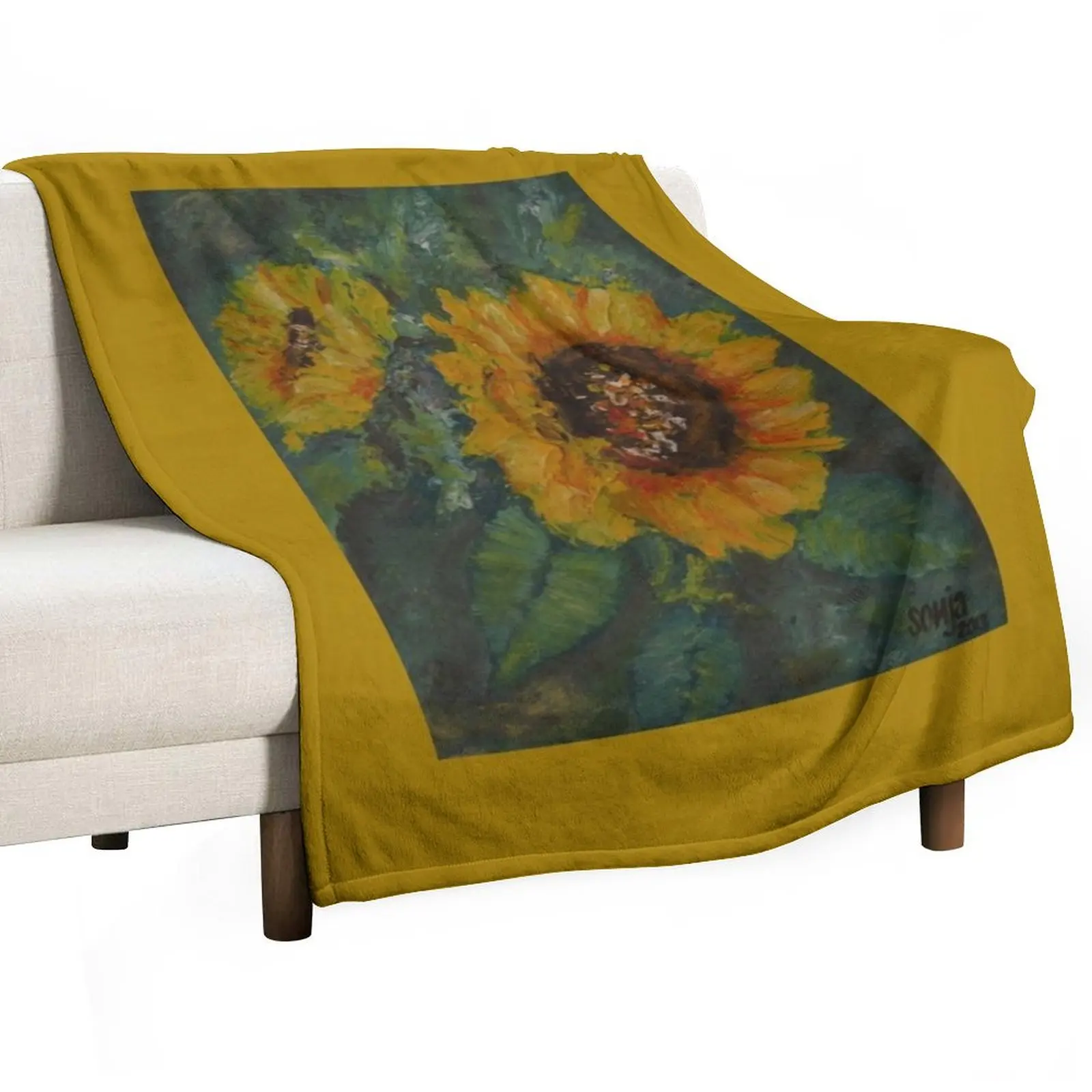 

Sunflower Throw Blanket Personalized Gift Heavy Blankets