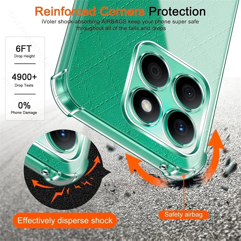 1.5 مللي متر سميكة للصدمات غطاء من السيليكون ل الشرف X6 X6S X6C X6A X6B X7 X7A X7B X7C X8 X8A X8C X8B سليم واضح غطاء Fundas