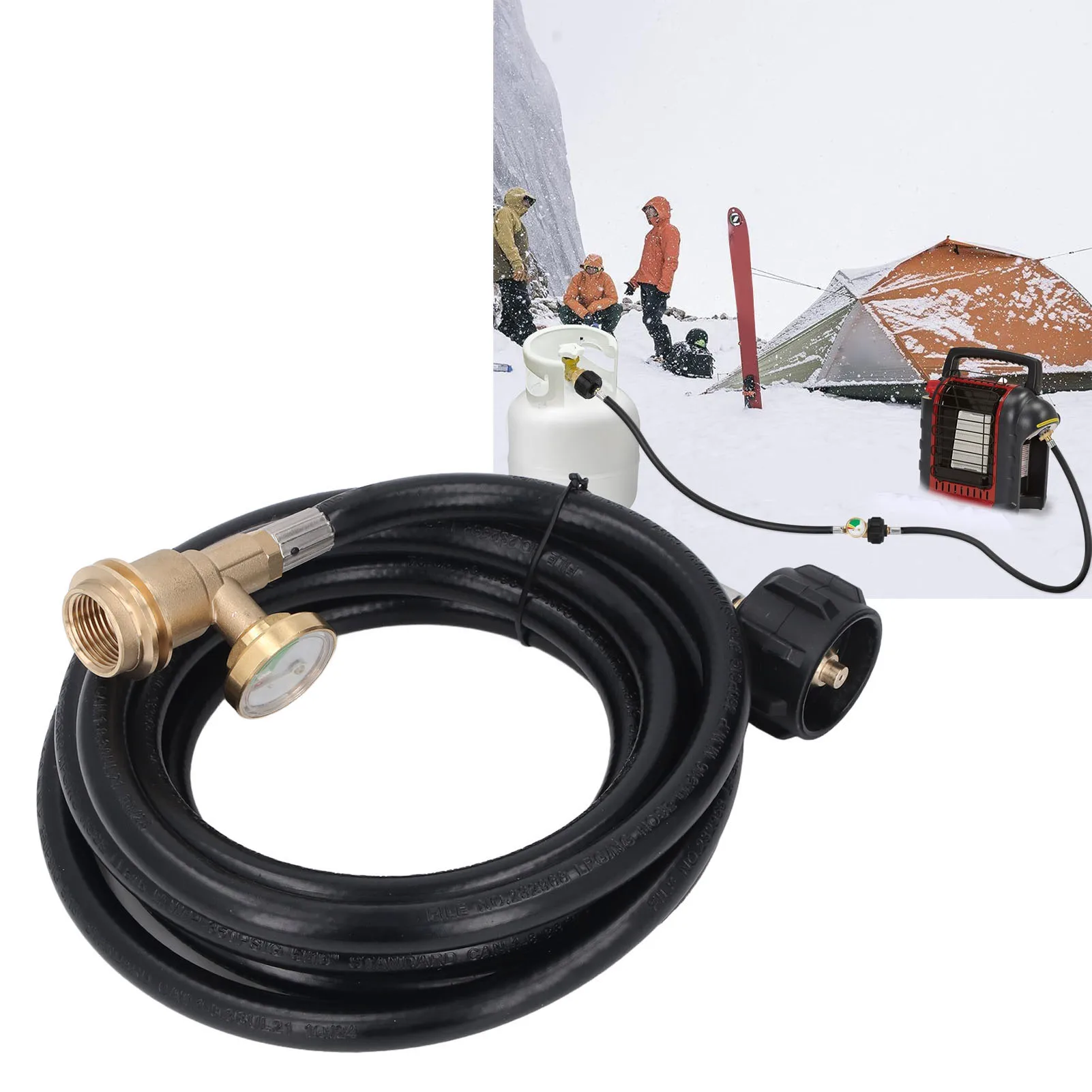 

Grill Extension Hose 12ft Fuel Gas Extension Hose Nylon and Brass 350 PSI Replacement Portable Convenient for Heater