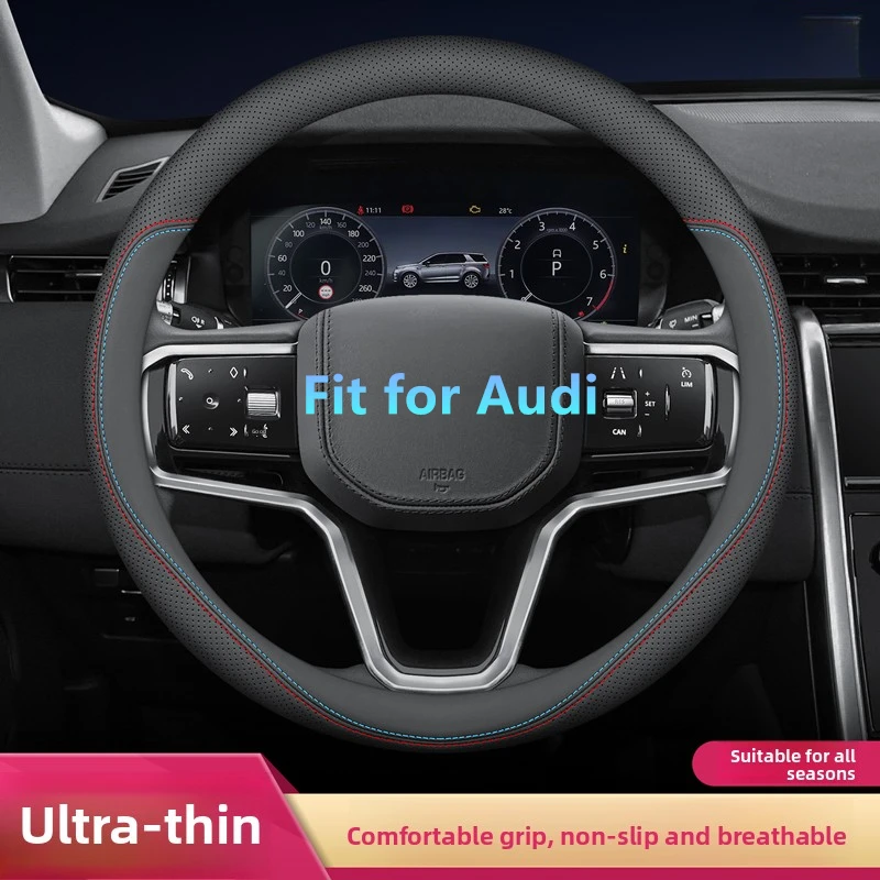 

Custom-Fit for Audi Steering Wheel Cover, Premium Leather Car Steering Wheel Cover , Non-Slip, Breathable, for Audi