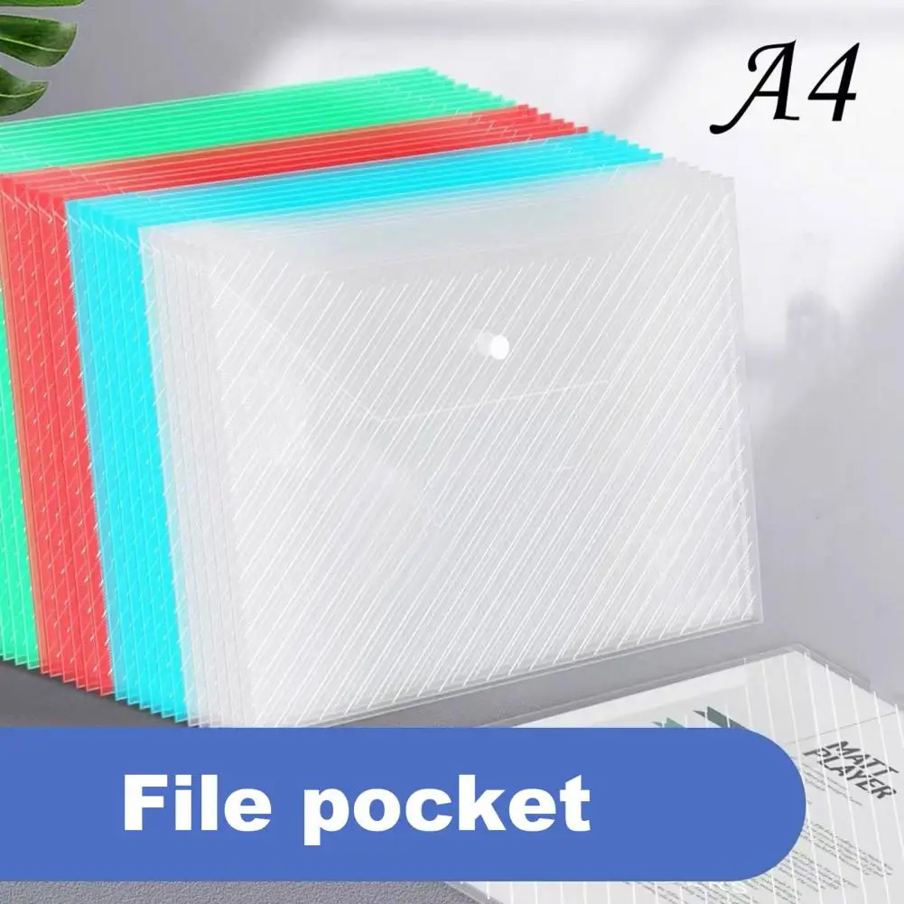 Project Materials Organization Waterproof A4 Size Document Bag Set 20pcs Translucent File Folders with for Scratch-resistant