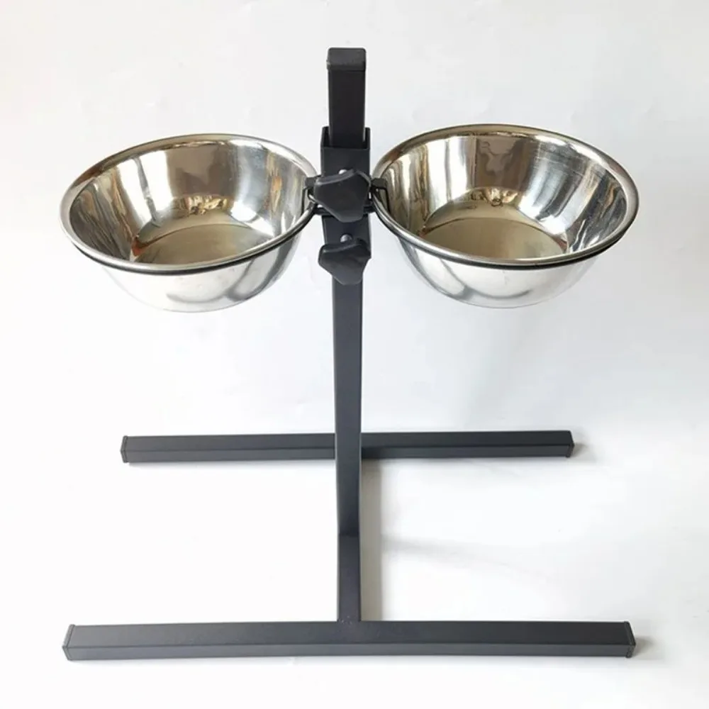

Stainless Steel Food Bowls for Cats Height Adjustable Feeding and Water Pet Double Bowl Portable Cats Accessories Products