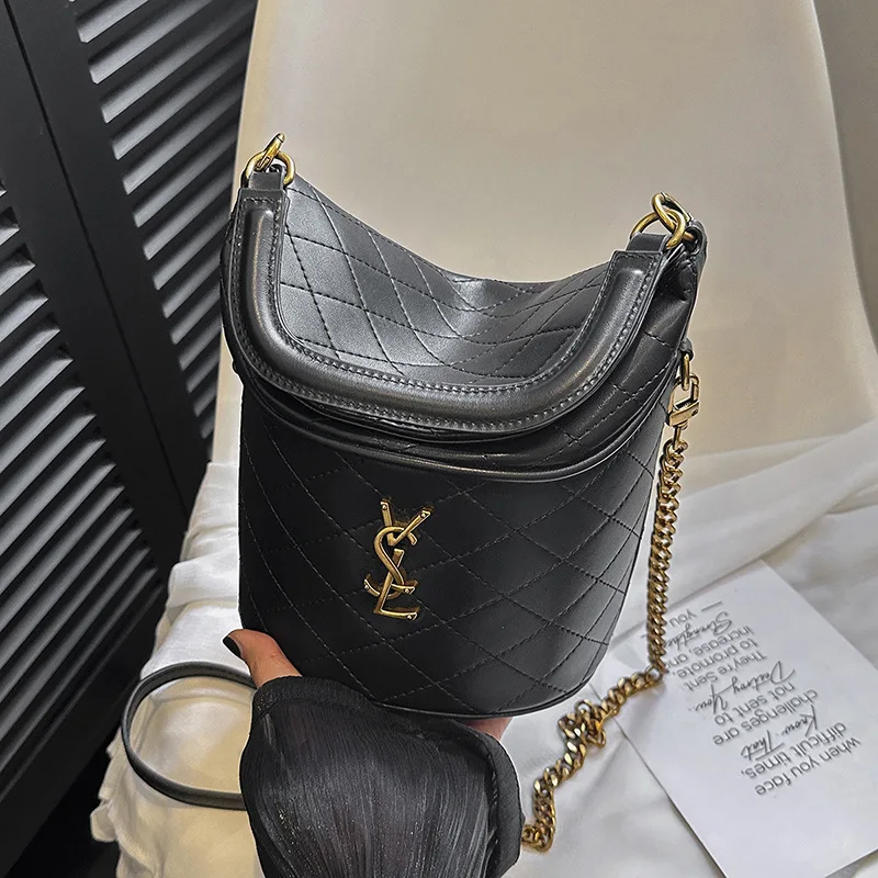 حقيبة مبطنة بحزام على شكل سلسلة - محفظة أنيقة للنساء، حقيبة كروس متعددة الاستخدامات، حقيبة كتف ومقبض علوي #5