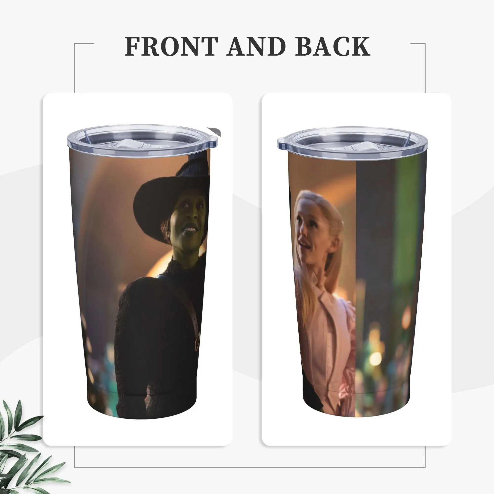 

Stainless Steel Tumbler Wicked Movie Car Mugs With Straws Beach Cold and Hot Water Bottle Insulated Large Thermal Mug