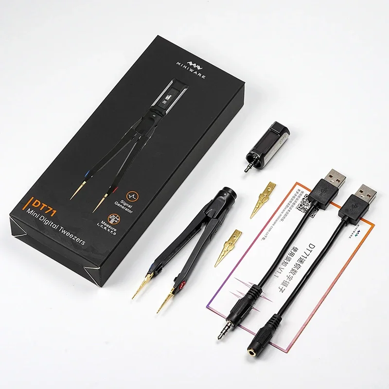 Probador SMD inteligente portátil, pinzas medidor LCR Digital DT71 con escaneo automático, para comprobador de componentes, condensador de resistencia de diodo de 10KHz