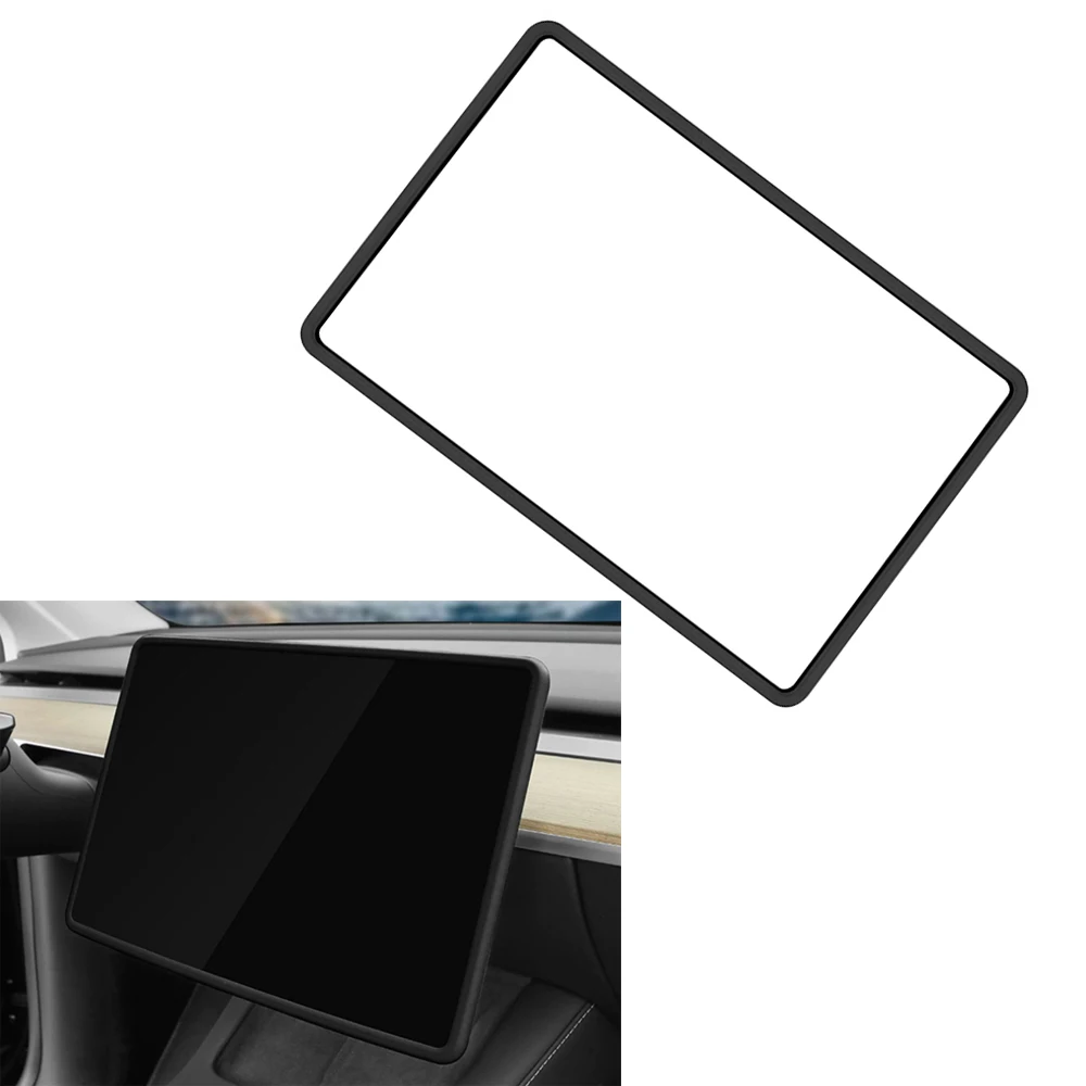 

Navigation Screen Protector For Tesla Model 3 Y Silicone Protective Frame Edge Cover Central Control Car Accessories 4 colors