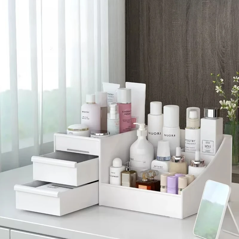 Schublade Make-Up Lagerung Box Kunststoff Kosmetische Organizer Desktop Schminktisch Hautpflege Regal Schlafsaal Schönheit Box