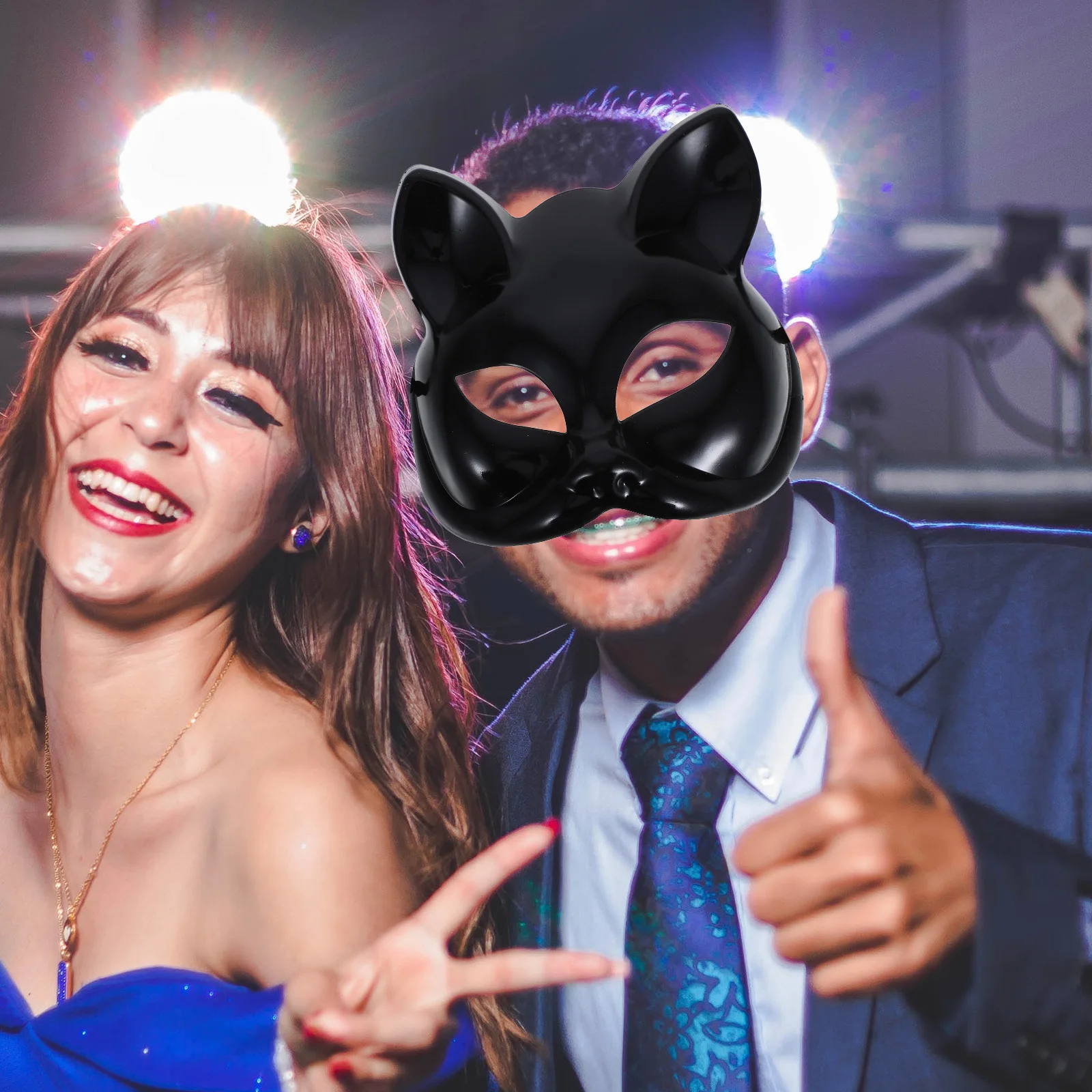 

Cat Face Mask Plastic Blank Decorative Animal Halloween Dance Masks to Paint Kit