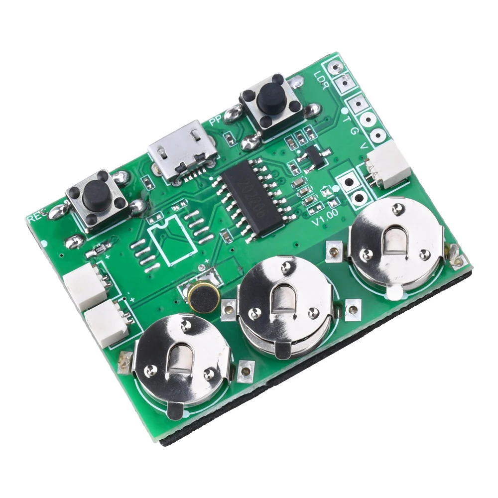 100s Recordable Sound Module Button Control Sound Chip Board DIY Voice Greeting Card Audio Module with Speaker