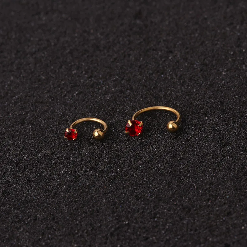1PC Stainless Steel Little Huggies Hoop Earrings For Women Tiny Crystal Zirconia Pendant Cartilage Earrings Piercing Jewelry