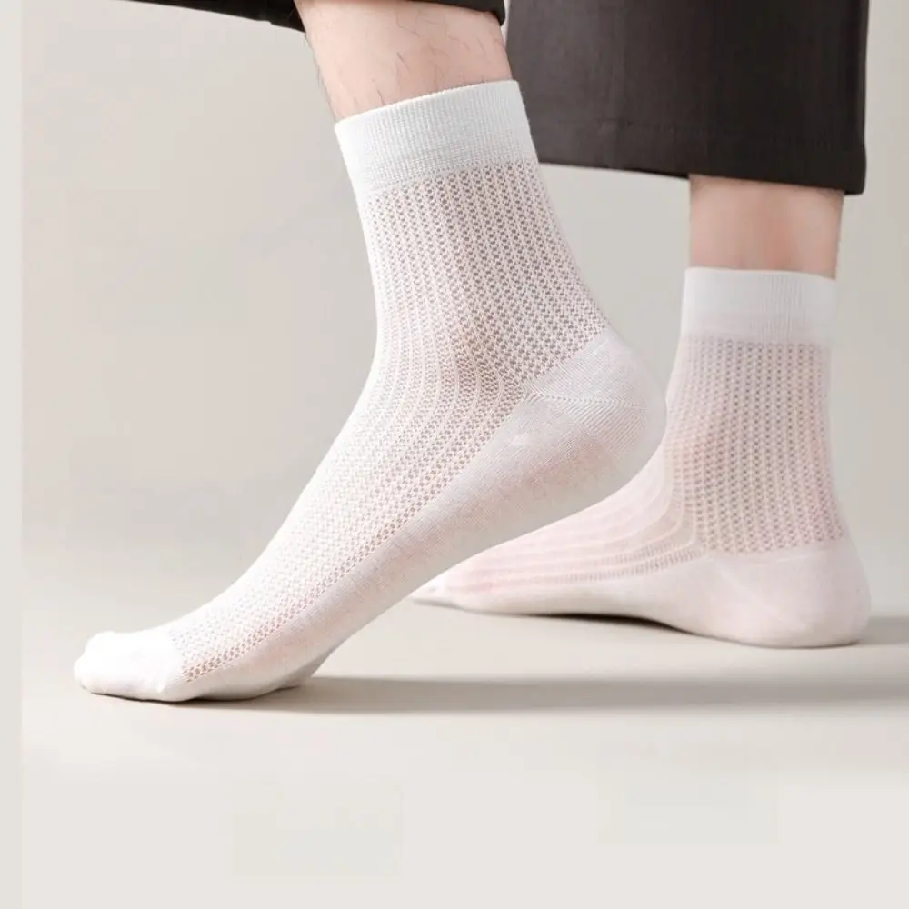 

3 пары однотонных мужских деловых носков, дышащие впитывающие пот хлопковые носки, мужские мягкие лоскутные тонкие мужские носки до середины икры