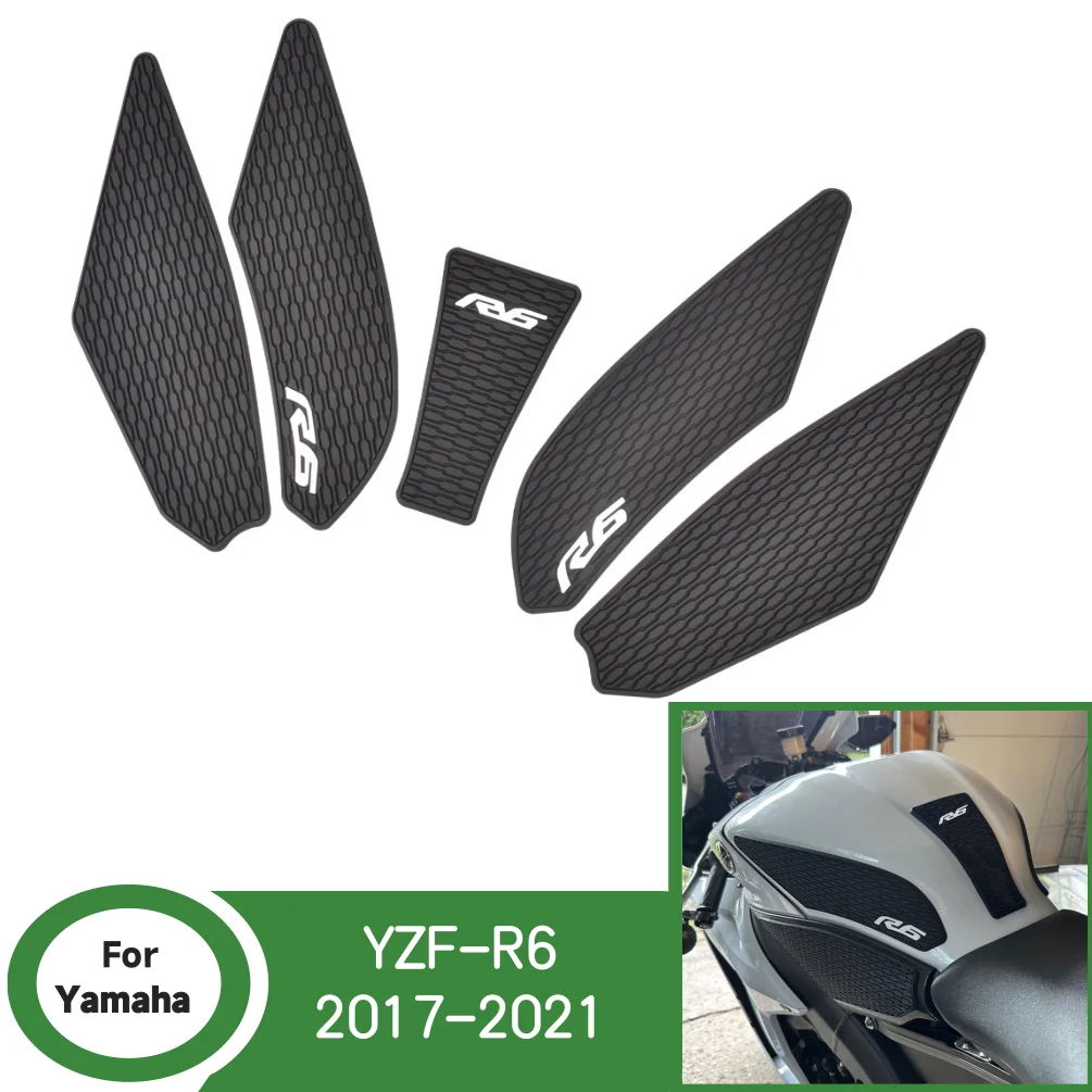 

YZF R6 Anti Slip Fuel Tank Stickers Gas Cap Oil Protect Pad For Yamaha YZF-R6 2017-2021 2020 YZFR6 R 6 Motorcycle Accessories
