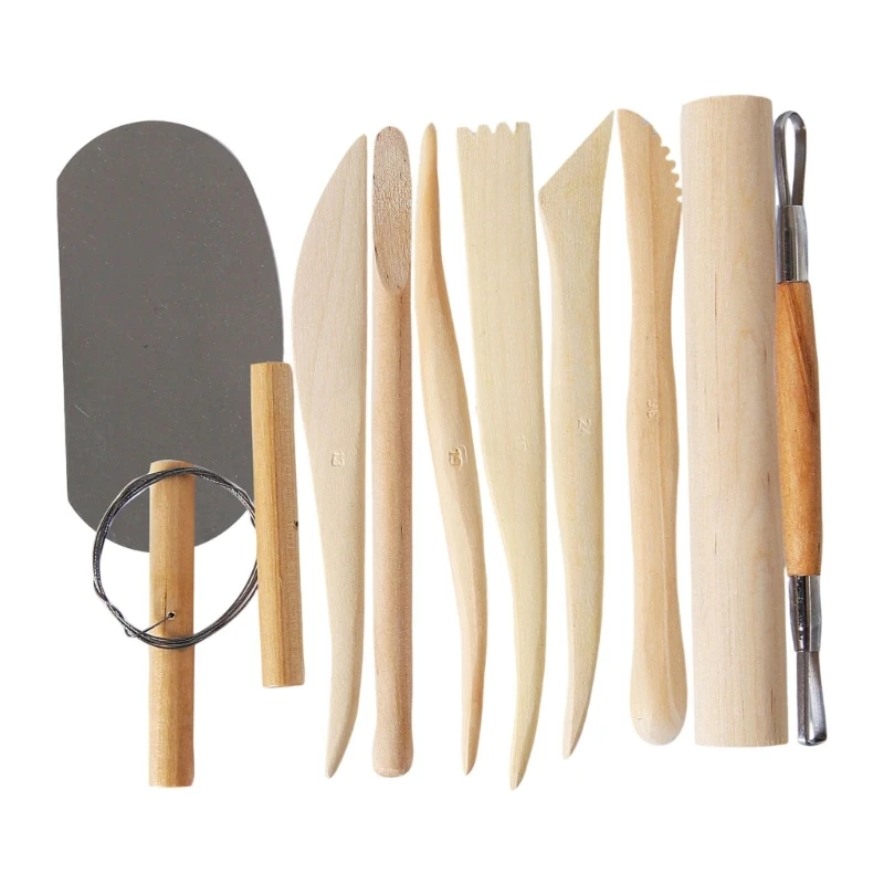 Tonkeramik-Formwerkzeug-Set, 10-teilig, mit kreisförmigem Trimmwerkzeug für Keramik, 3 x – Detail 1