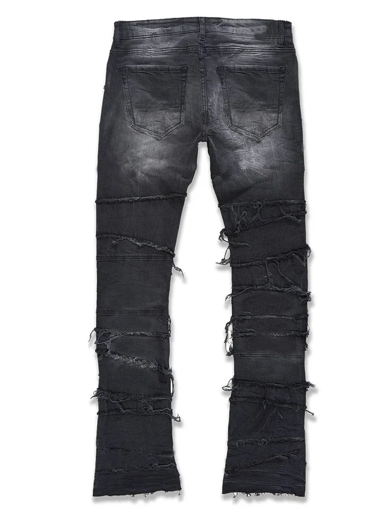 Vintage Men's Straight Jeans Male Youth Four Seasons Casual Patchwork Denim Pants 2025 Fashion High Waist Trousers Streetwear