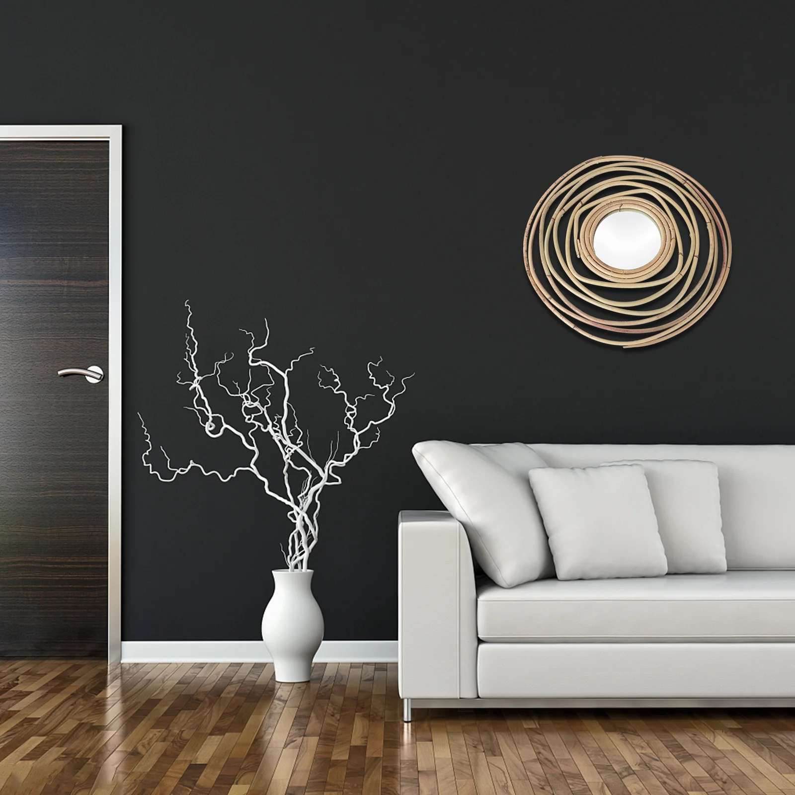 

1Pcs Woven Wall Mounted Mirror Eco-Friendly Material Exquisite Design Minimalist Decorative Supplies for Home Dorm Room