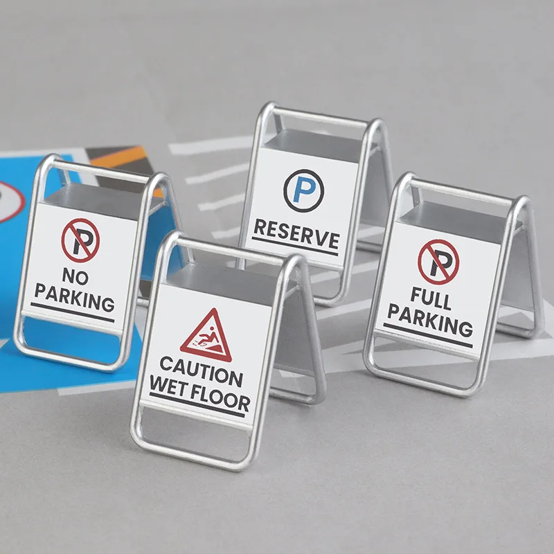 Miniature Simulation Traffic Parking Lot Sign Model Kits Sand Table Road Fence Model Accessories of Diorama