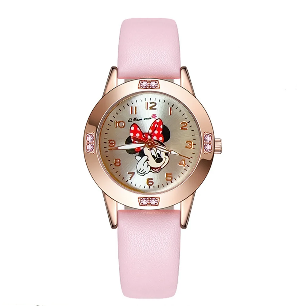 MINISO Disney Children's Watch Cartoon Mickey Minnie Cartoon Fashion Quartz Watch Children's Girl Birthday Gift Waterproof watch