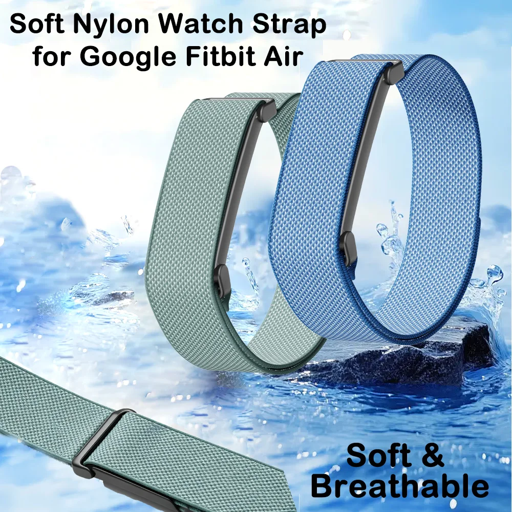 Weiches Nylon-Uhrenarmband für Google Fitbit Air Verstellbares Atmungsaktives Nylon-Sportband Unisex für Google Fitbit Air Ganztägiges Tragen