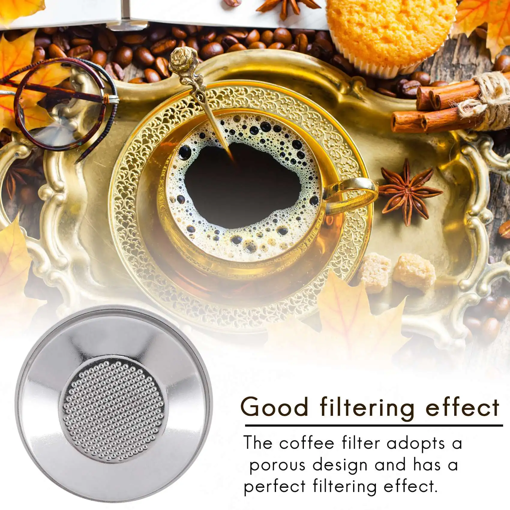 Filtro per caffè, cestello per tazza con filtro per caffè in acciaio inossidabile da 51mm, filtri per caffettiera senza pressione, accessorio per macchina da caffè B