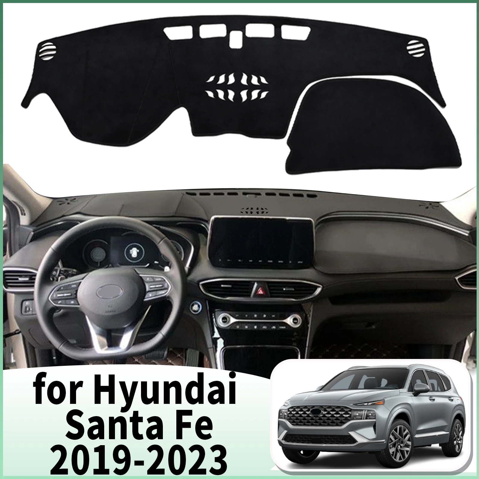 

fit for Hyundai Santa Fe Santafe 2019 2020-2023 Dashmat Car Accessories Dashboard Cover Pad DashMat Sunshade Protective Carpet