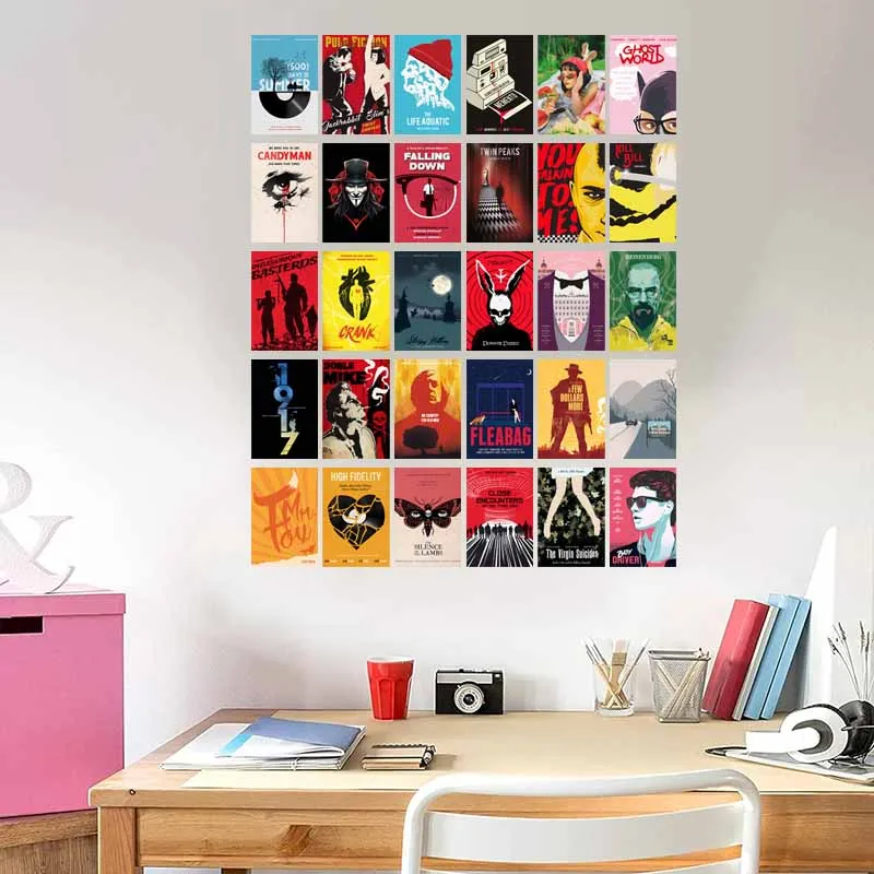30pcs Classic Movie Theme Postcards Wall Decoration Collage Kit Poster Living Room Dorm Decoration Mural Home Decor Paintings