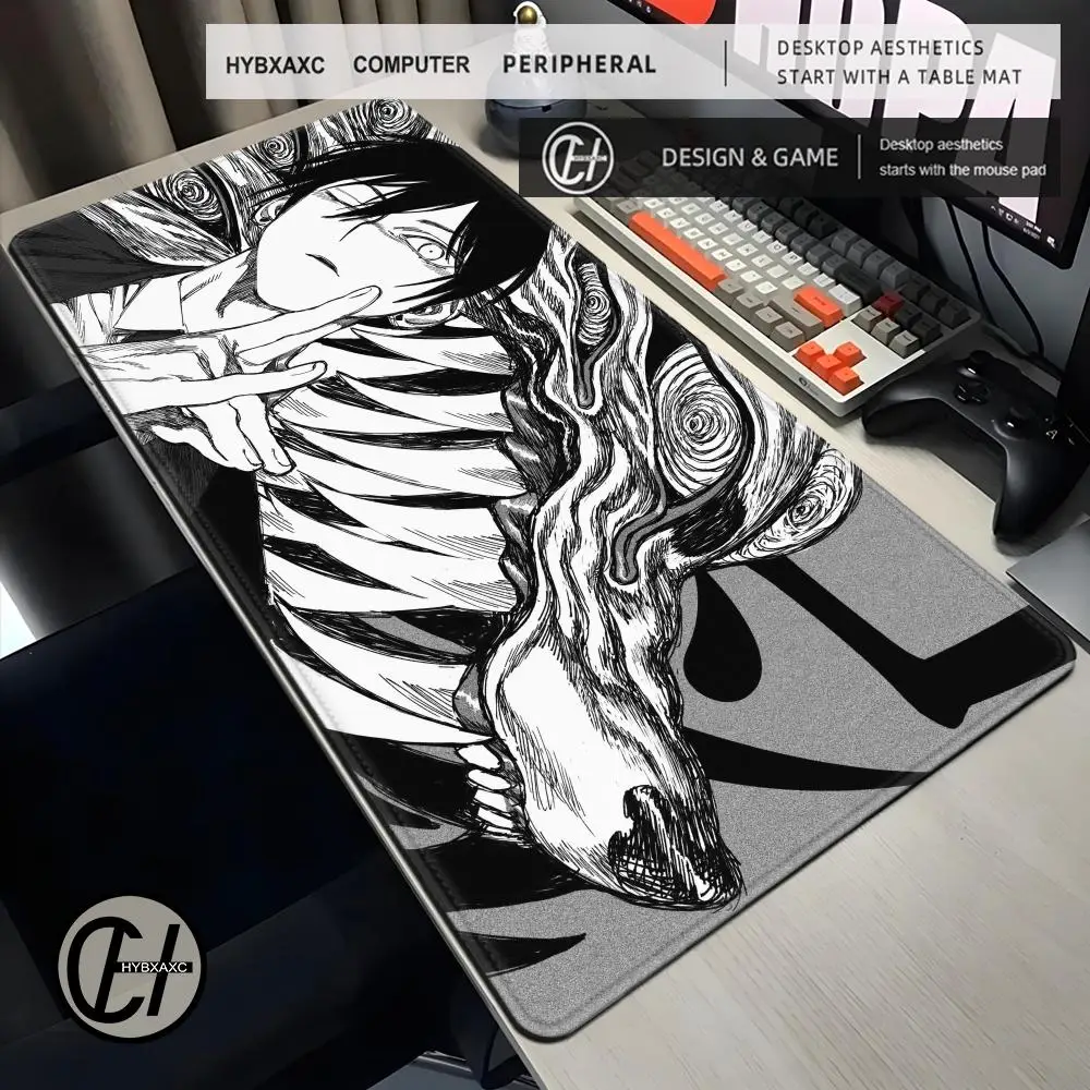 

Black And White Anime Mousepad Laptop C-chainsaw Man Keyboard Pad PC Gaming Accessories Aki Hayakawa Desk Mat