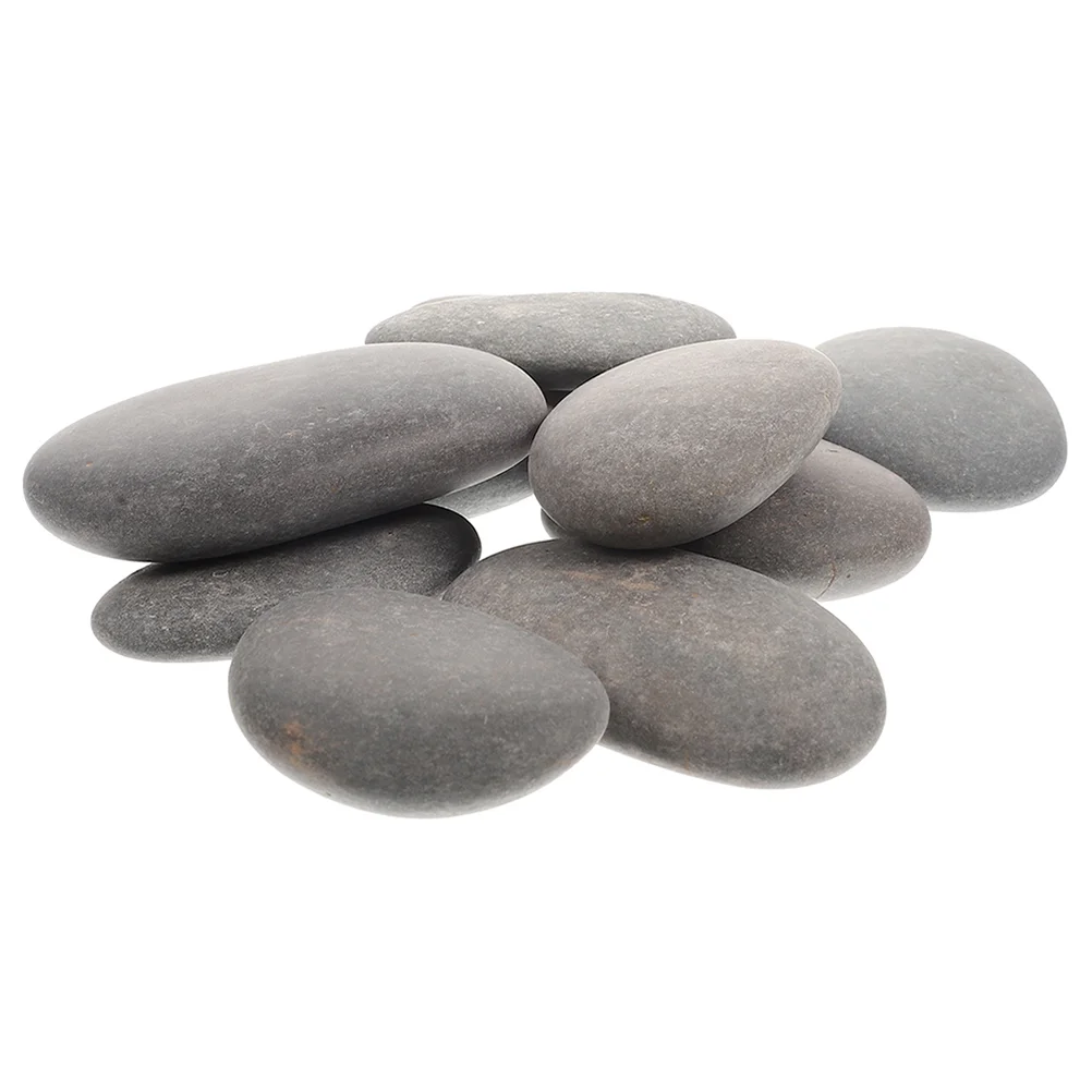 

10 Pcs The Rock Children's Hand-painted Stones Decorative Bathroom Tiles Large Rocks for Painting Flat Grey Aquarium