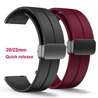 Magnetic Folding Buckle Band For QCY GTS Smartwatch Silicone Strap For QCY GTC Watchband Bracelet Wrist Magnetic Correa Belts