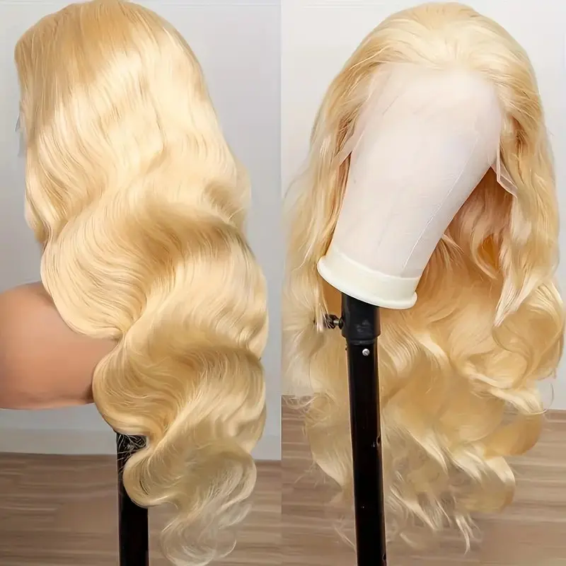 150 Density 24 Inches 613 Blonde 13X6 HD Lace Wigs  Human Hair 13X4 Frontal Colored Blonde Body Waves Glue-Free Wig