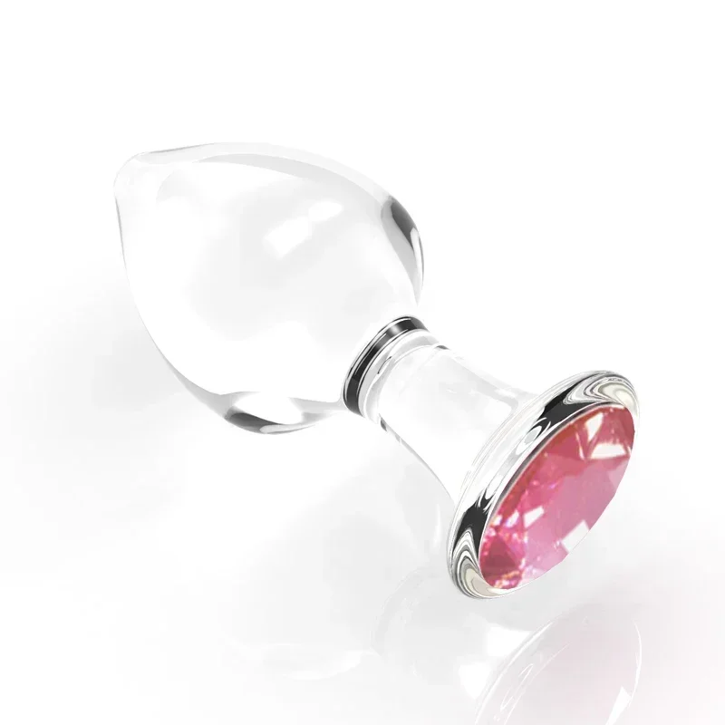 Cristal/rosa/vidro anal plug diamante/inserção/jóias/transparente anal butt plug vibrador buttplug vibrador sexo anal brinquedos f004cs