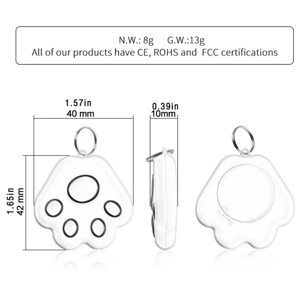 Portable Mini Cat Dog Pet Tracking Locator Anti-lost Tracking Device For Child Mobile Key Finder Tools Bluetooth 5.0 Hidden GPS