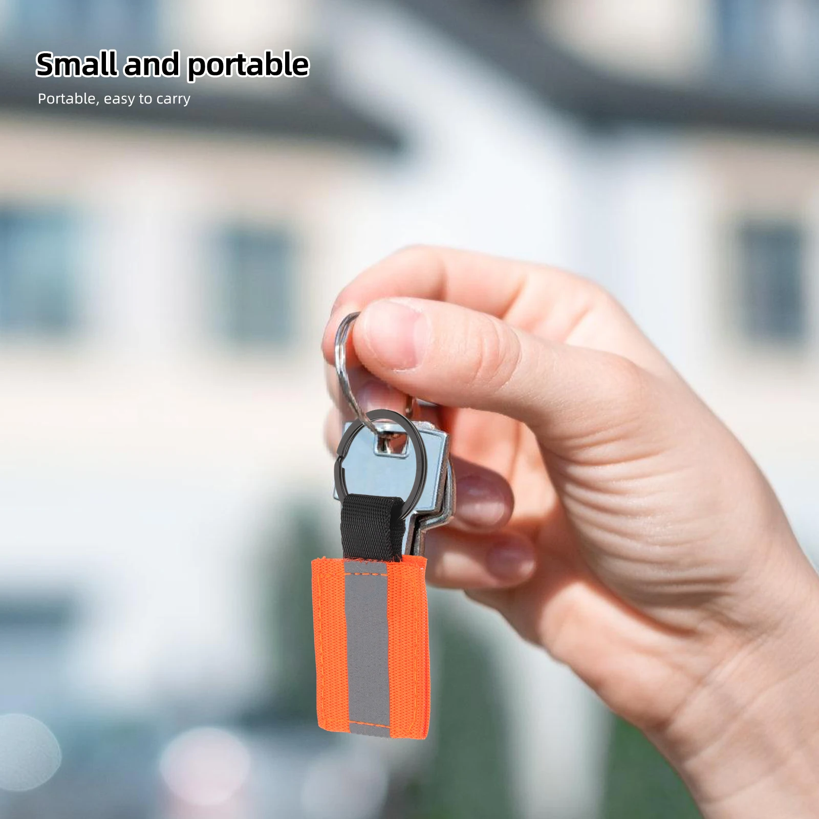

10 Pcs Zipper Pull Reflective Keychain Tag Holder Aluminum Alloy High-visibility Keychains