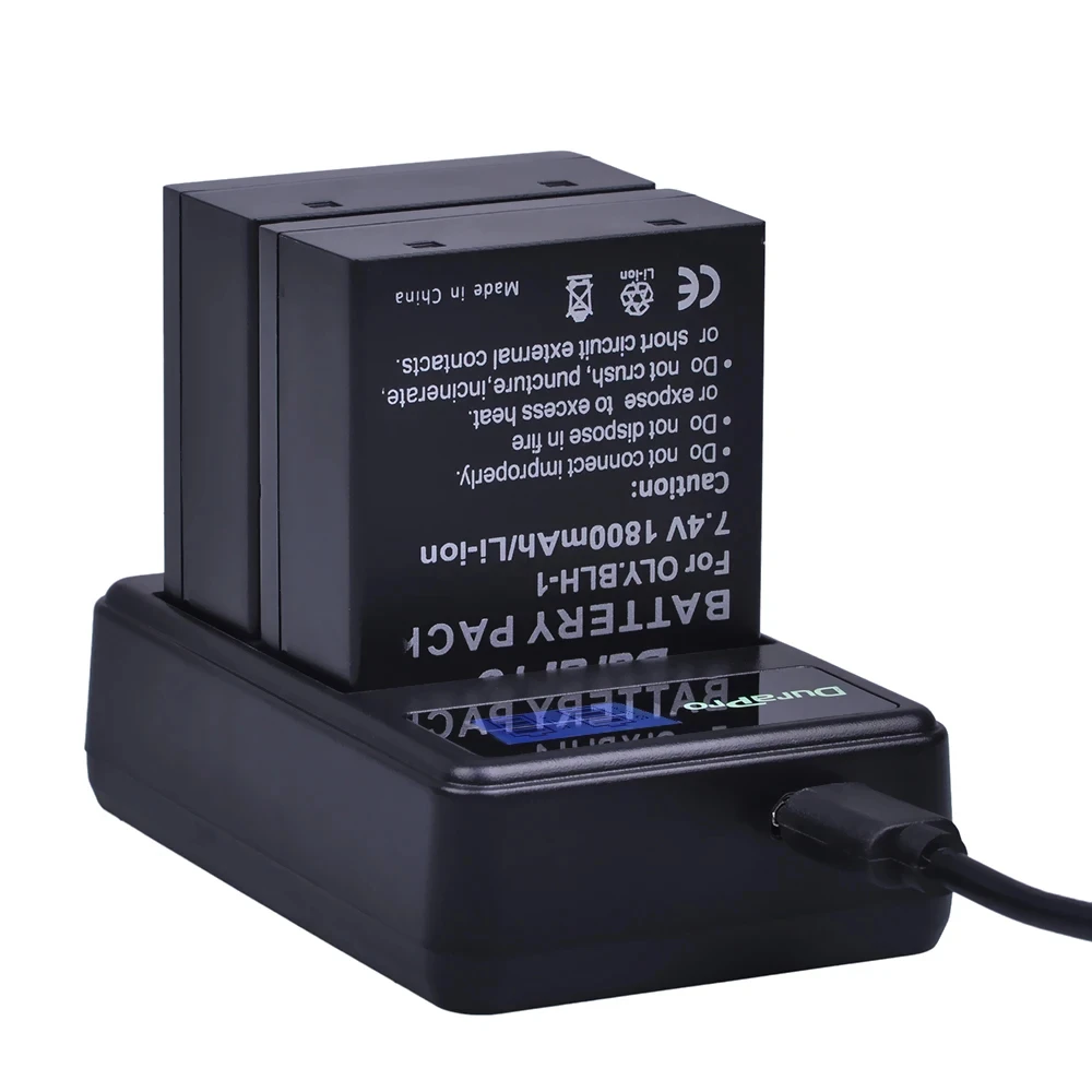 1800mAh BLH-1 BLH1 بطاريات BLH 1 Bateria بطارية الكاميرا + شاحن لأوليمبوس OM-D E-M1 مارك II ملحقات الكاميرا قطع الغيار