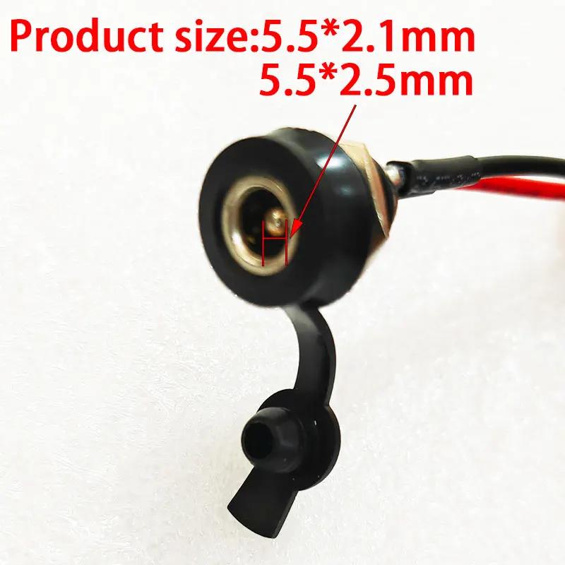 1pcs 5521 5525 With Cable Wired DC power Female 5.5 * 2.1 5.5*2.5mm DC Socket High Current All Male Female Power Plug Connector