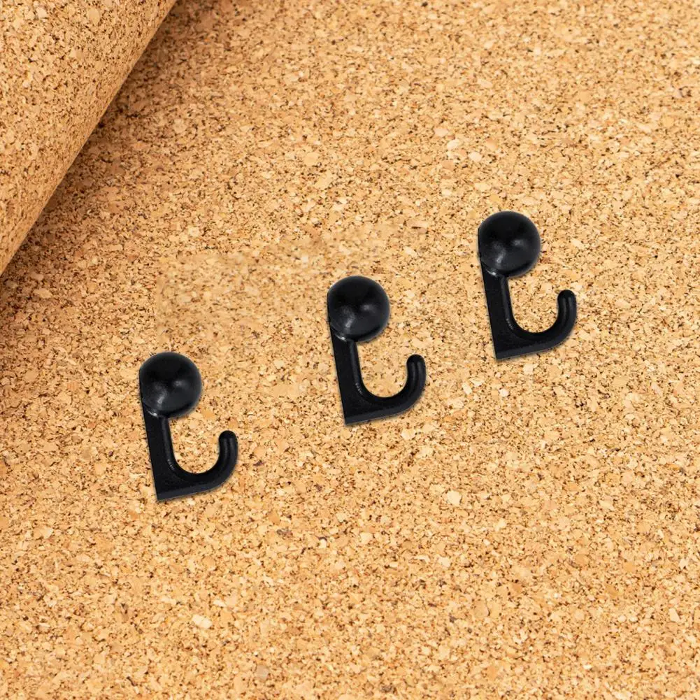 Black Push Pin Versatile Office Home Supplies 50pcs Push Pin with Hook Plastic Box for Cork Bulletin Board Whiteboard Wall Map