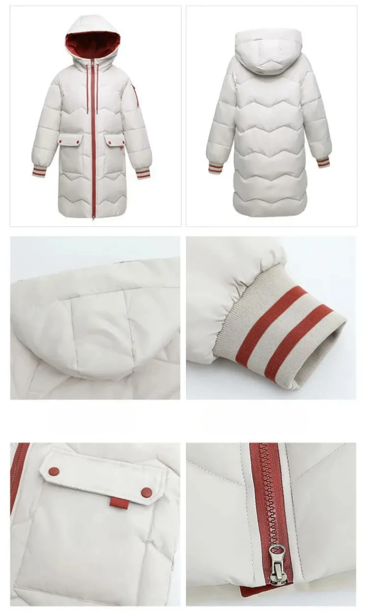 Plus Size Women Long Down Cotton Jacket Winter Thicken Women's Parkas Warm Hooded Coat New Korean Loose Cotton Coat Female Tops