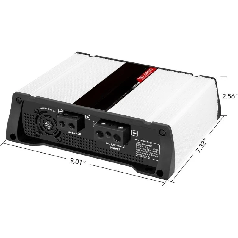 Complete Monoblock Class D Car Amplifier 3000 Watts RMS 1 Ohm Full Range
