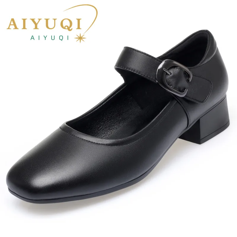 AIYUQI Women Shoes Genuine Leather 2024 Spring New Dress Shoes Women Large Size 41 42 43 Professional Office Mom Shoes Women