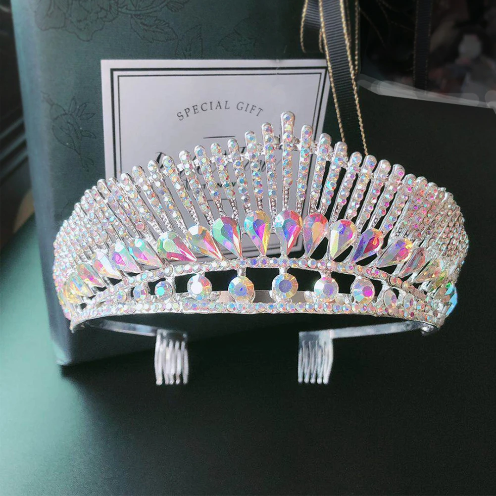 

Rhinestone Hair Hoop Bridal Crown Headb Fashion Bride Colored Wedding Party Accessories Durable Material Elegant