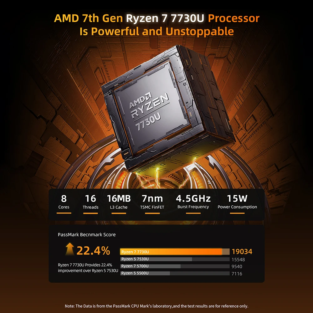 كمبيوتر محمول للألعاب BMAX X17 Pro2025 AMD Ryzen 7 7730U32GB ذاكرة 1 تيرابايت SSD 15.6 بوصة Ultrabook Bluetooth 5.4 Windows 11 Pro