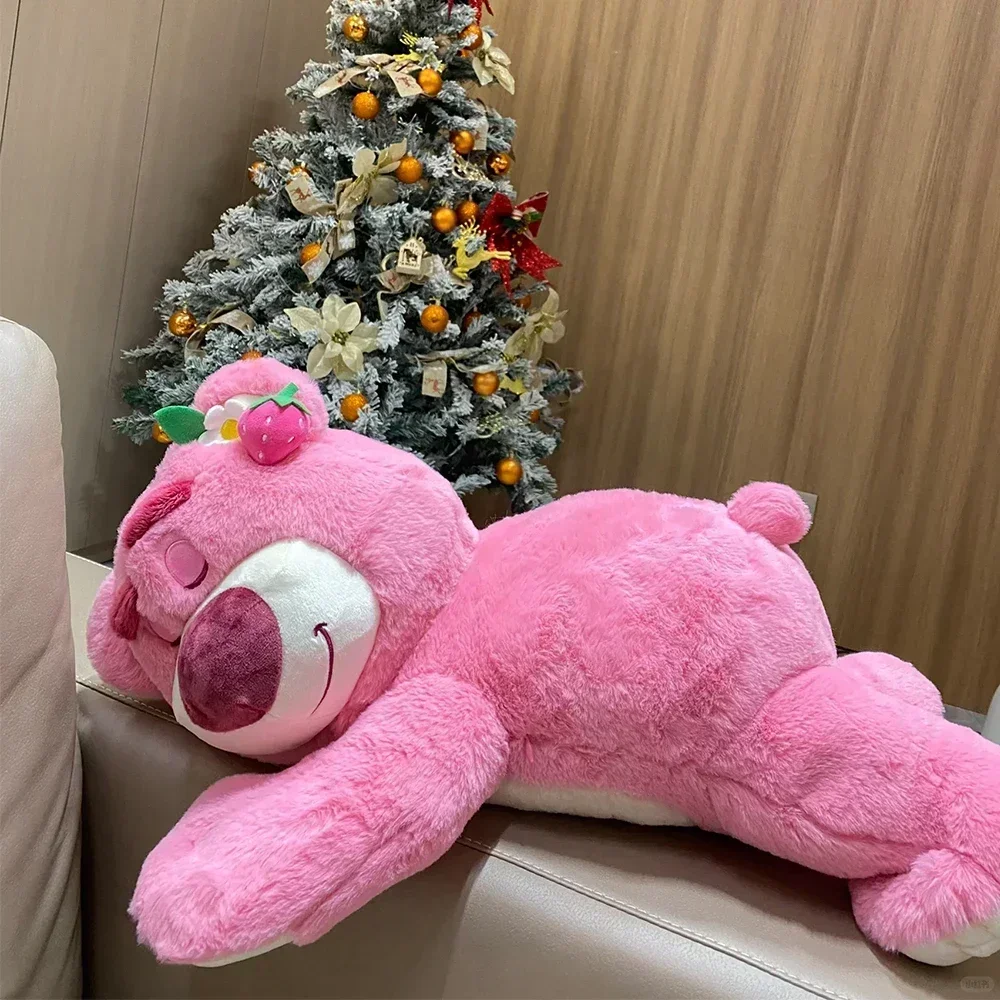 Disney Toy Story Lotso 30/40/90 Cute Bear Strawberry Sofa Plush Pillow Stuffed Toys Huggin Bear Toys Kids Girls Christmas Gift