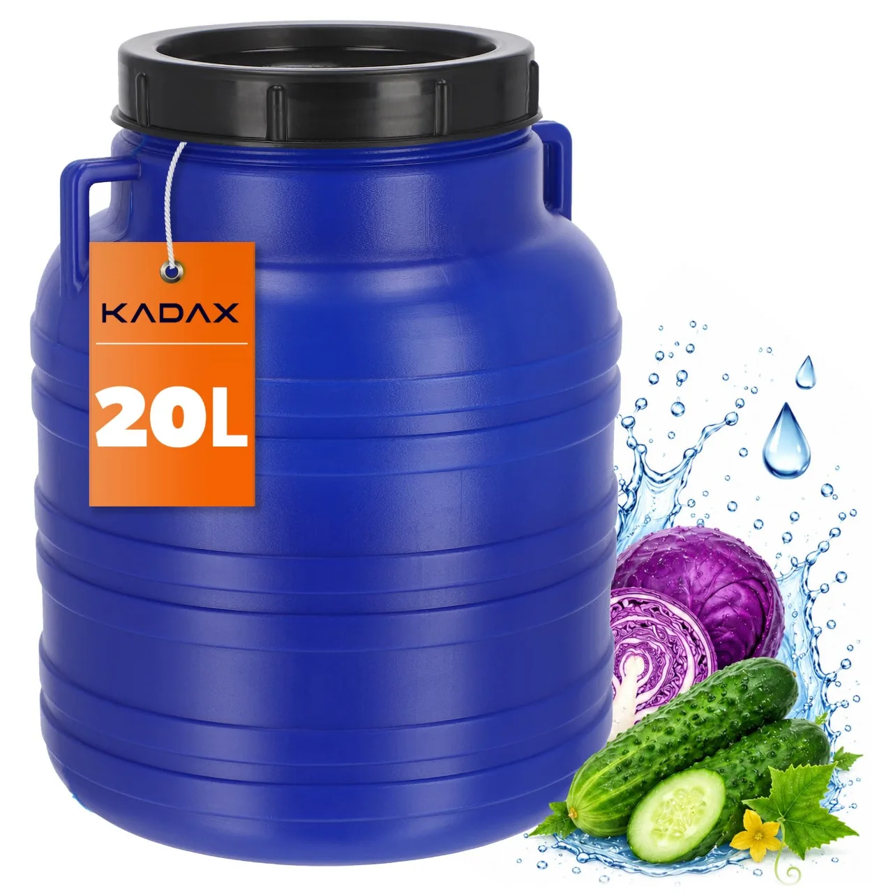 20L kunststof vat voor het inleggen van kool en komkommers voor waterregenbestendigheid