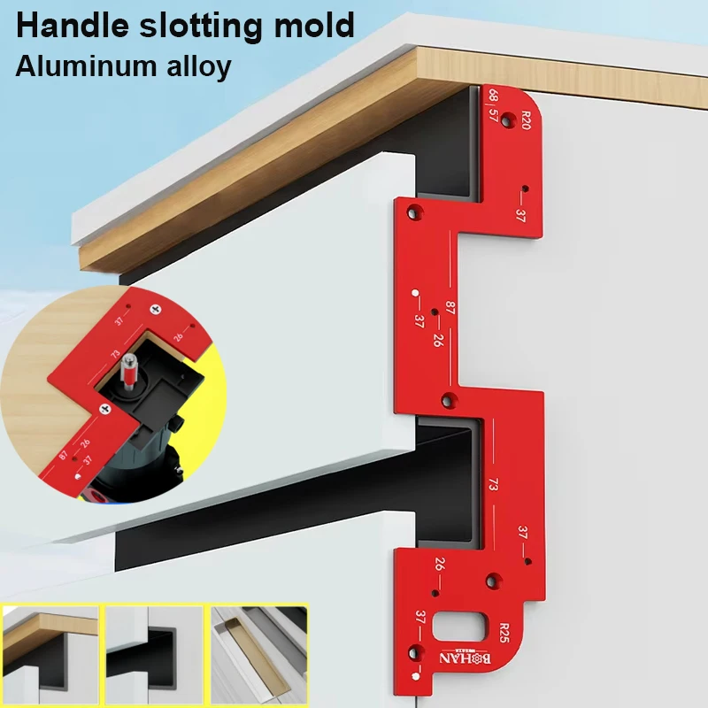 Invisible Embedded Handle Slotting Template For Wardrobe Cabinet Door Kitchen Handle No Handle Needed Slot Positioning Tool