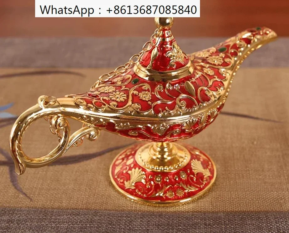 35cm Large Metal  Aladdin Magic Lamp  Cabinet Decoration European Creative Retro Genie Lamp